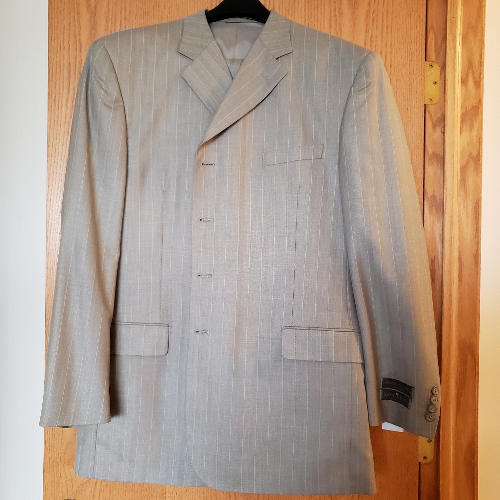 NWT ZANDELLO Le Collezioni Hand Tailor 3 PC MEN GRAY SUIT 46L 40W